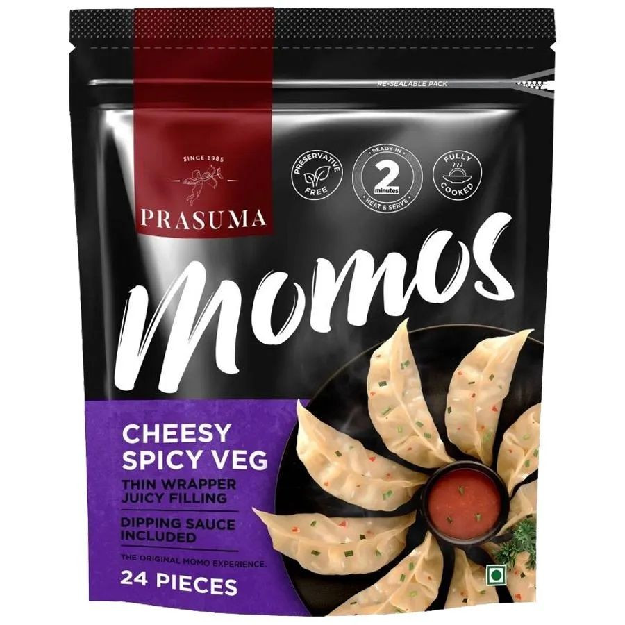 Prasuma Cheesy Spicy Veg Momos 10Pc