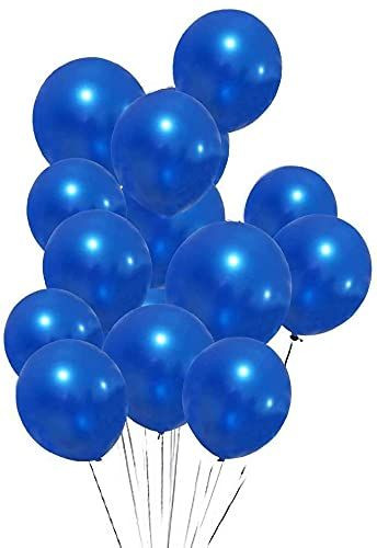 Metallic Rubber Balloons - Blue 50Pc